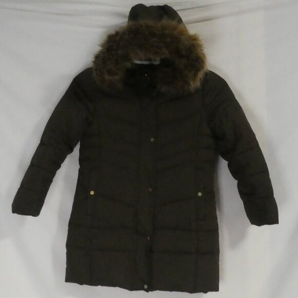ZARA - Outerwear Collection | size 7 girls | Brown Hooded Puffer Coat - Picture 1 of 14